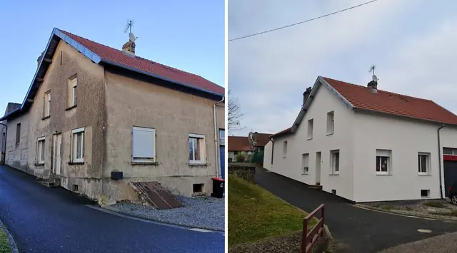 Façade de maison avant et après ravalement en Île-de-France
